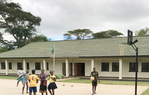 Children Enjoy a Game of Hoops