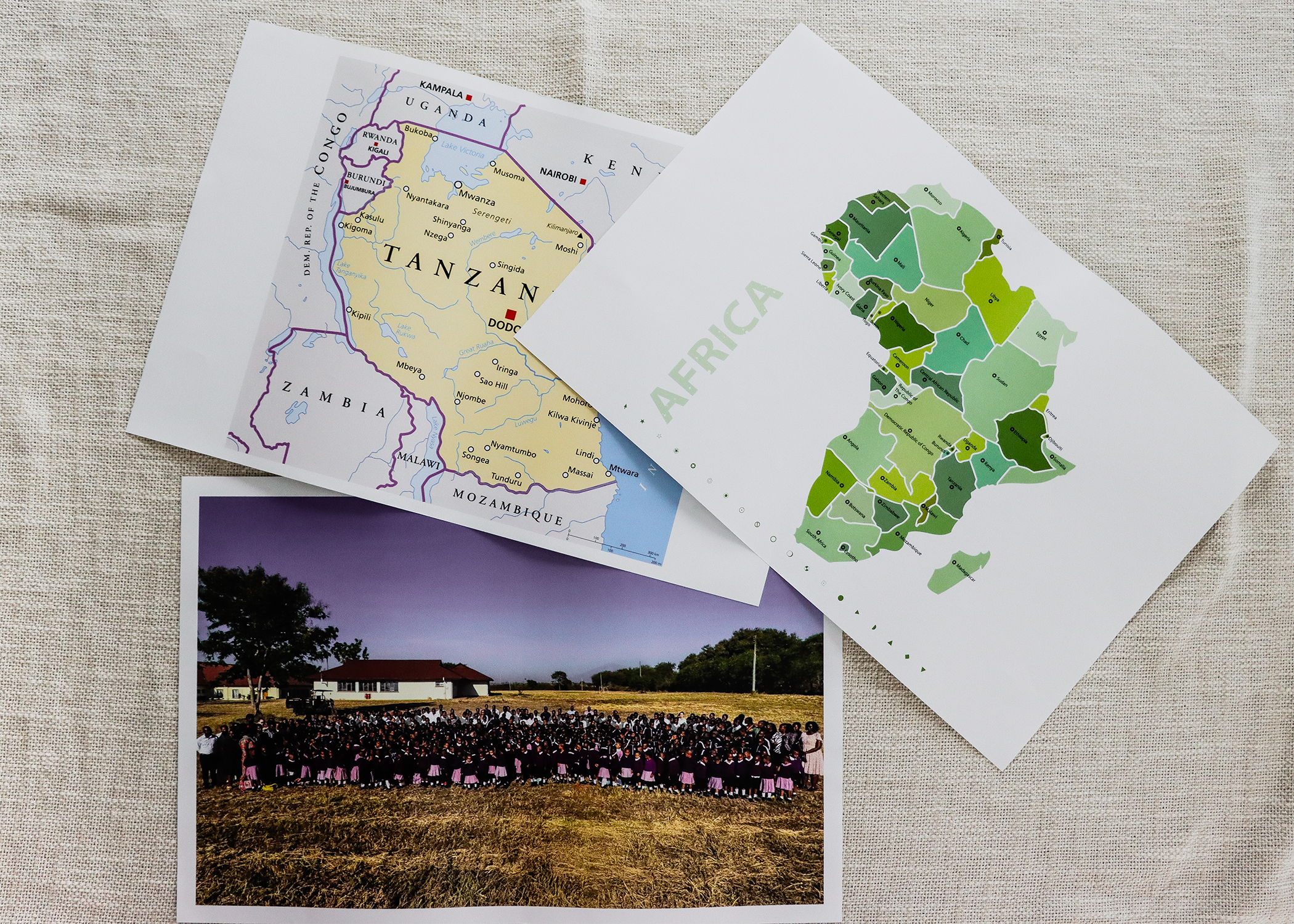 Maps and photo of the Village