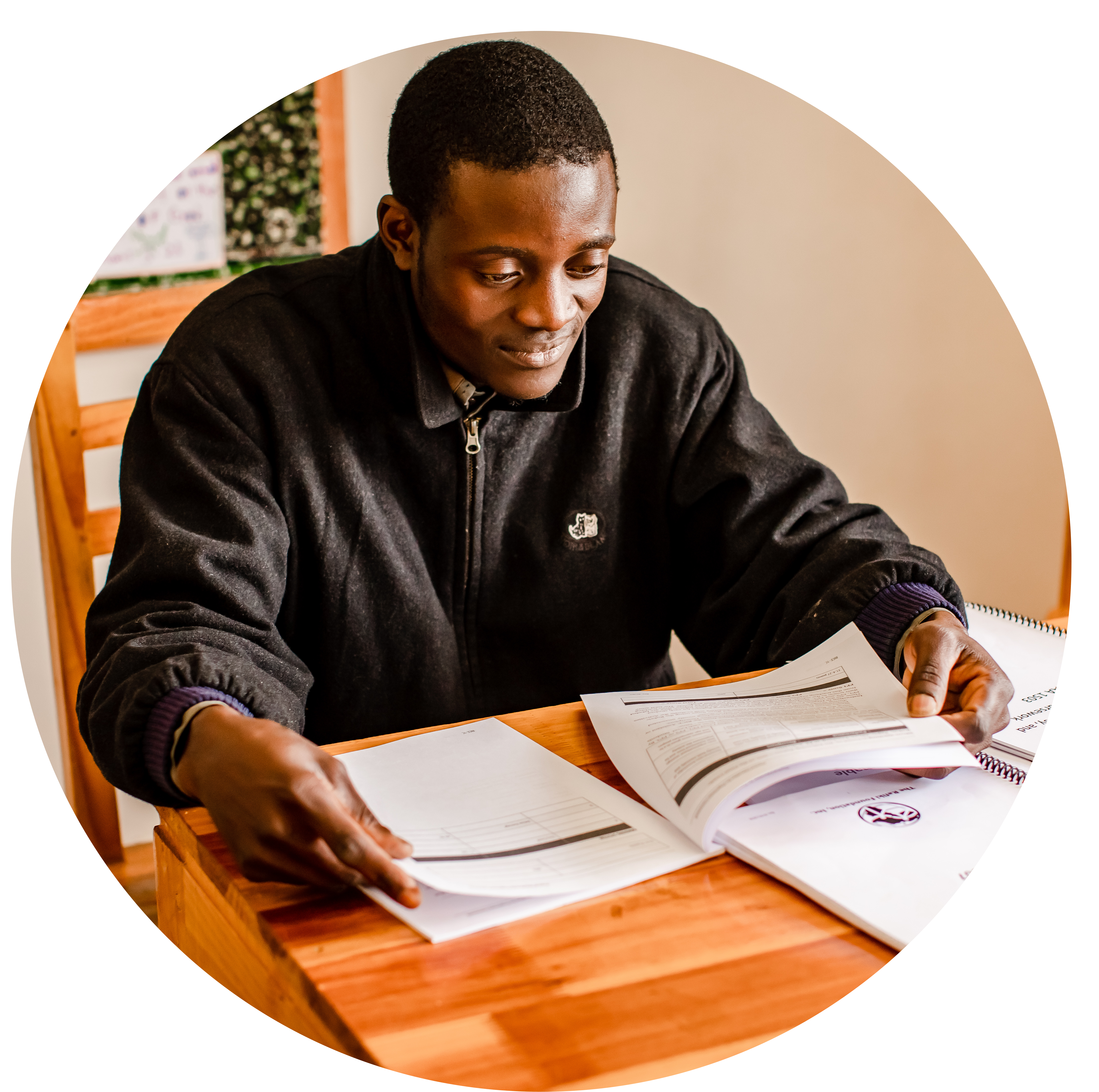 Young man studying